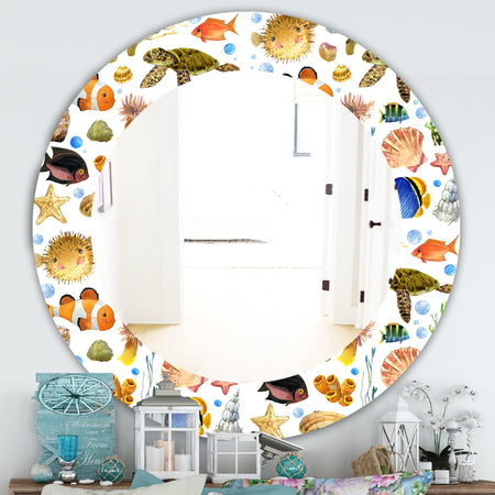 Costal Creatures 12 - Traditional Mirror - Oval or Round Wall Mirror