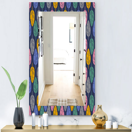 Pattern Of Multicolored Feathers - Bohemian and Eclectic Mirror - Vanity Mirror