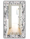 Black & Red Floral Pattern - Bohemian & Eclectic Mirror - Modern Wall Mirror