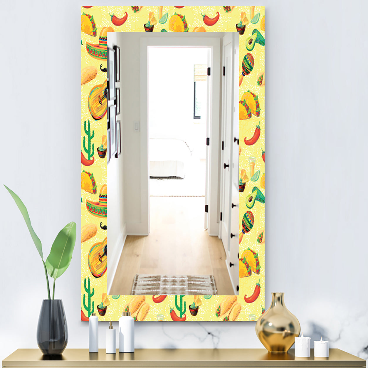 Mexican Music Pattern - Bohemian and Eclectic Mirror - Wall Mirror