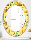 Mexican Music Pattern - Bohemian and Eclectic Mirror - Oval or Round Wall Mirror