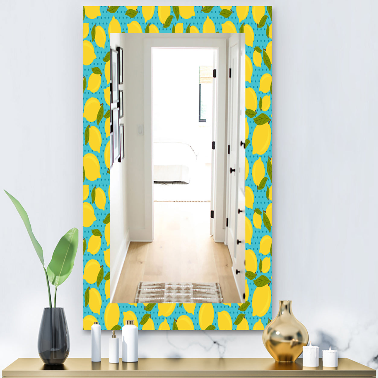 Lemon Pattern - Bohemian and Eclectic Mirror - Vanity Mirror