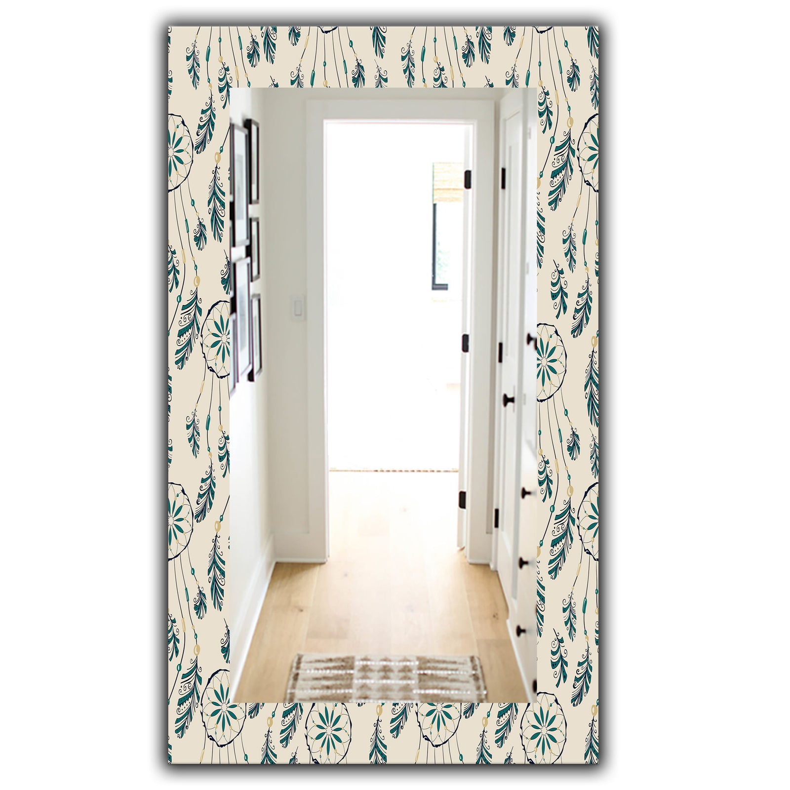 Feathers 24 - Bohemian and Eclectic Mirror - Modern Wall Mirror