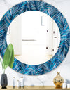 Tropical Palm Leaves - Bohemian and Eclectic Mirror - Oval or Round Wall Mirror