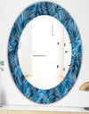 Tropical Palm Leaves - Bohemian and Eclectic Mirror - Oval or Round Wall Mirror