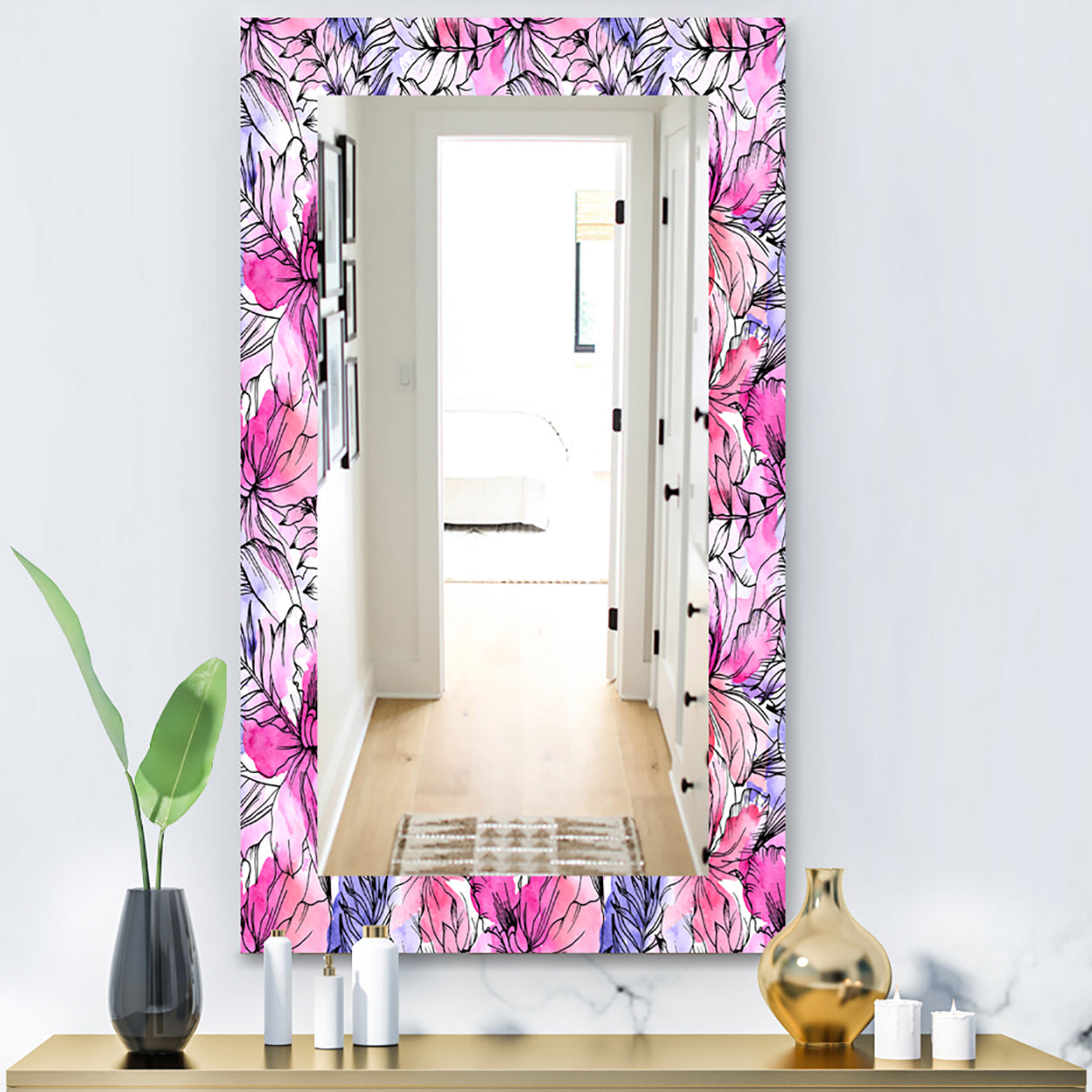 Pink Blossom 22 - Modern Mirror - Wall Mirror