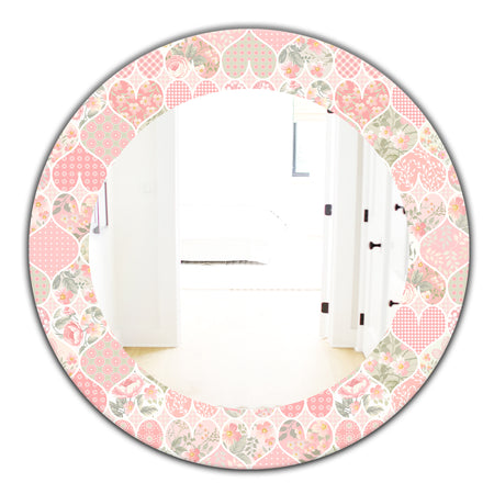 Pink Blossom 23 - Traditional Mirror - Oval or Round Wall Mirror
