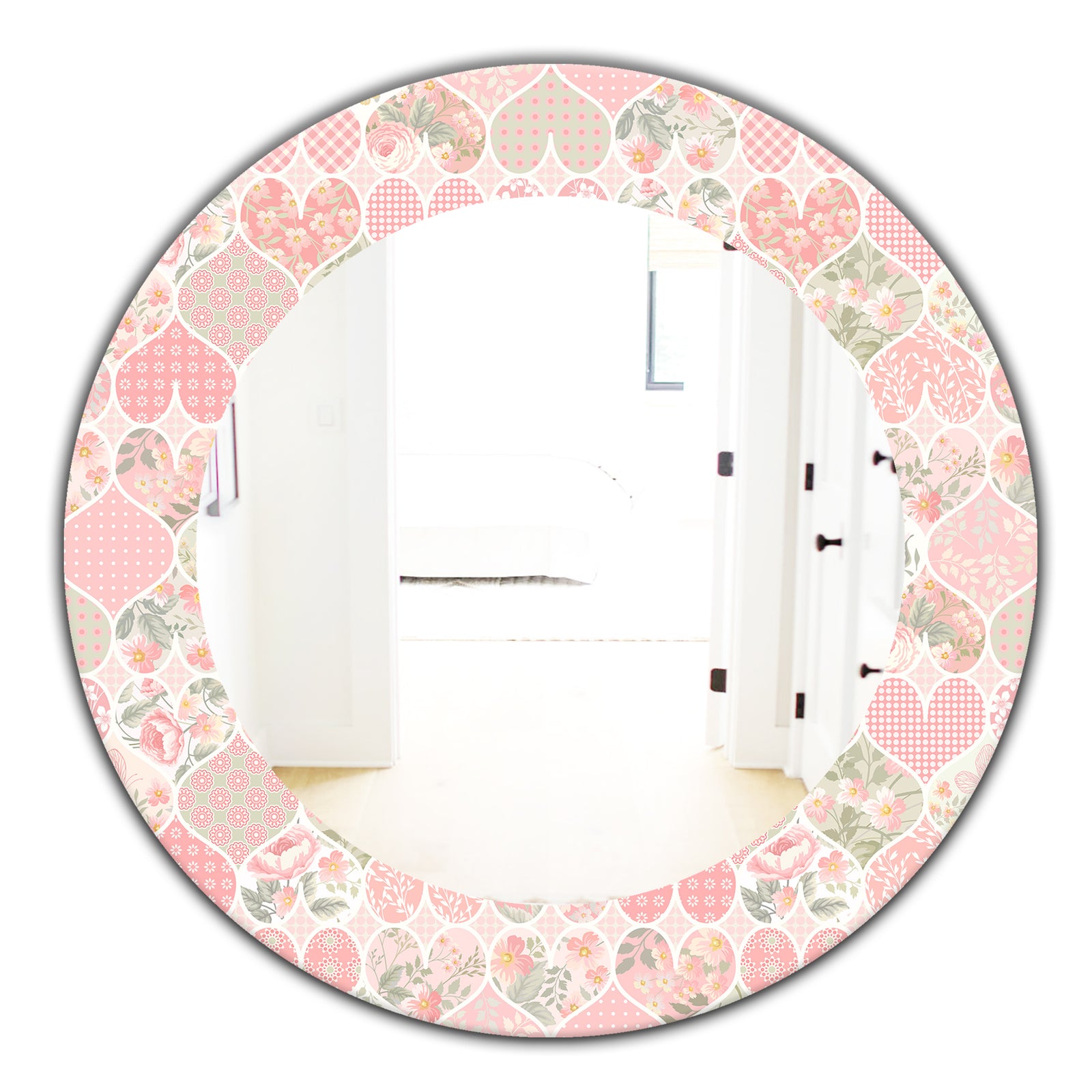 Pink Blossom 23 - Traditional Mirror - Oval or Round Wall Mirror