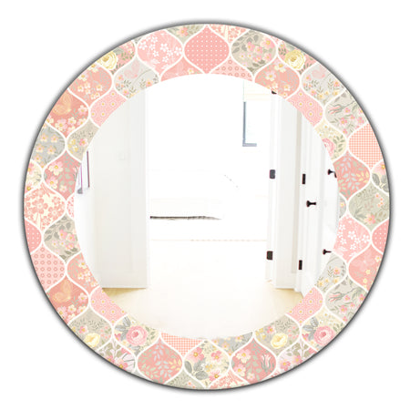 Pink Blossom 24 - Traditional Mirror - Oval or Round Wall Mirror