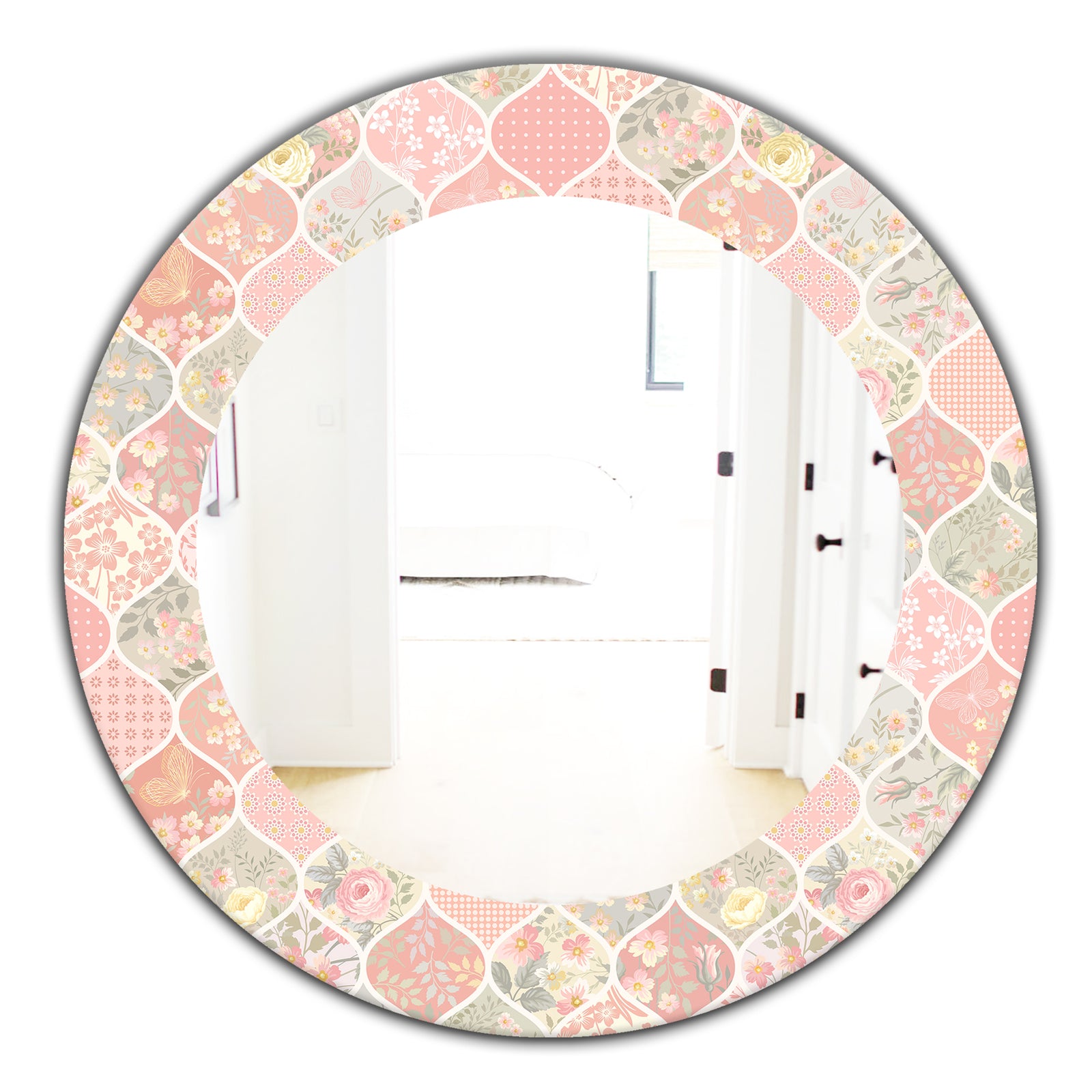 Pink Blossom 24 - Traditional Mirror - Oval or Round Wall Mirror