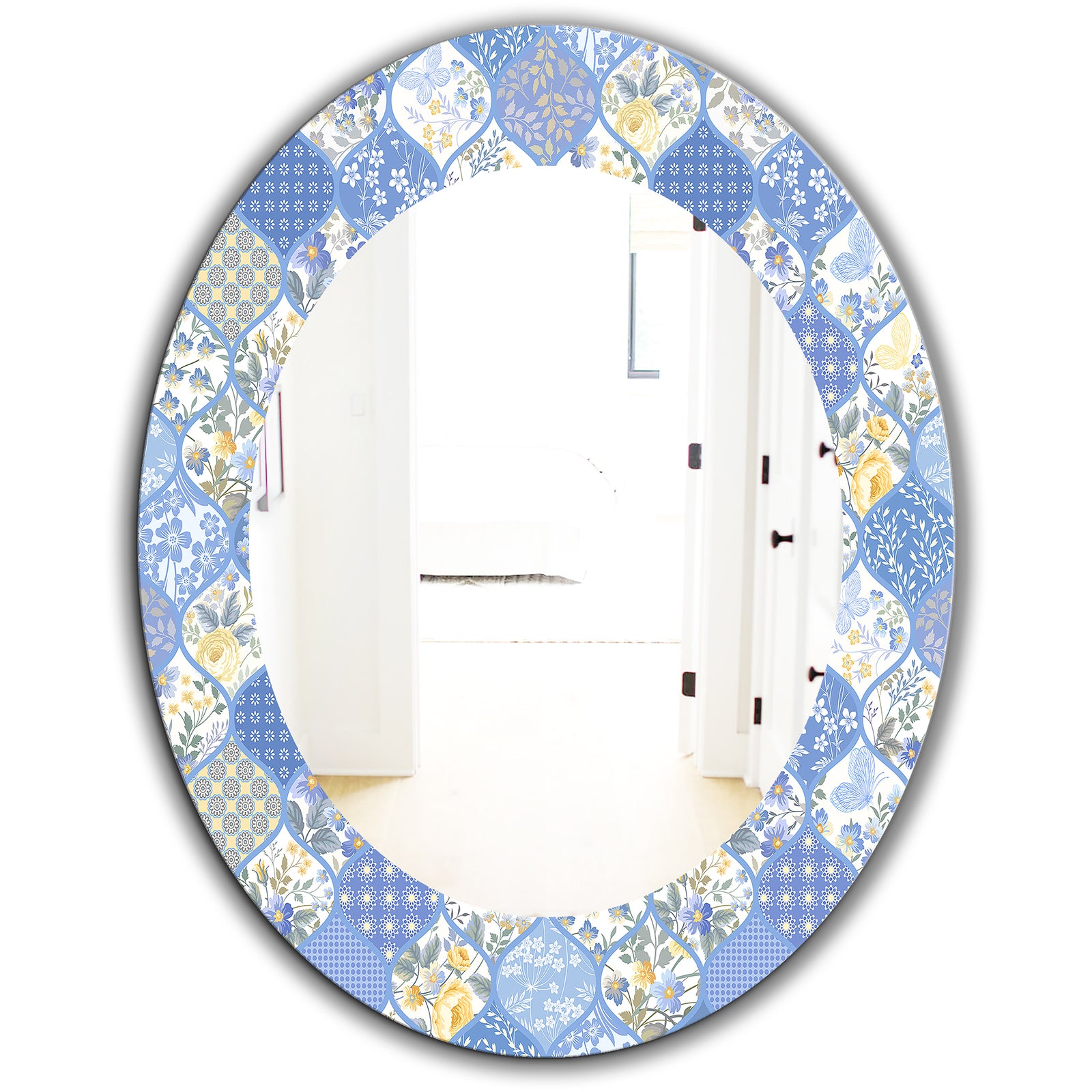 Floral Dew 8 - Traditional Mirror - Oval or Round Wall Mirror