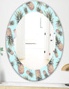 Tropical Mood Pineapple 6 - Bohemian and Eclectic Mirror - Oval or Round Wall Mirror