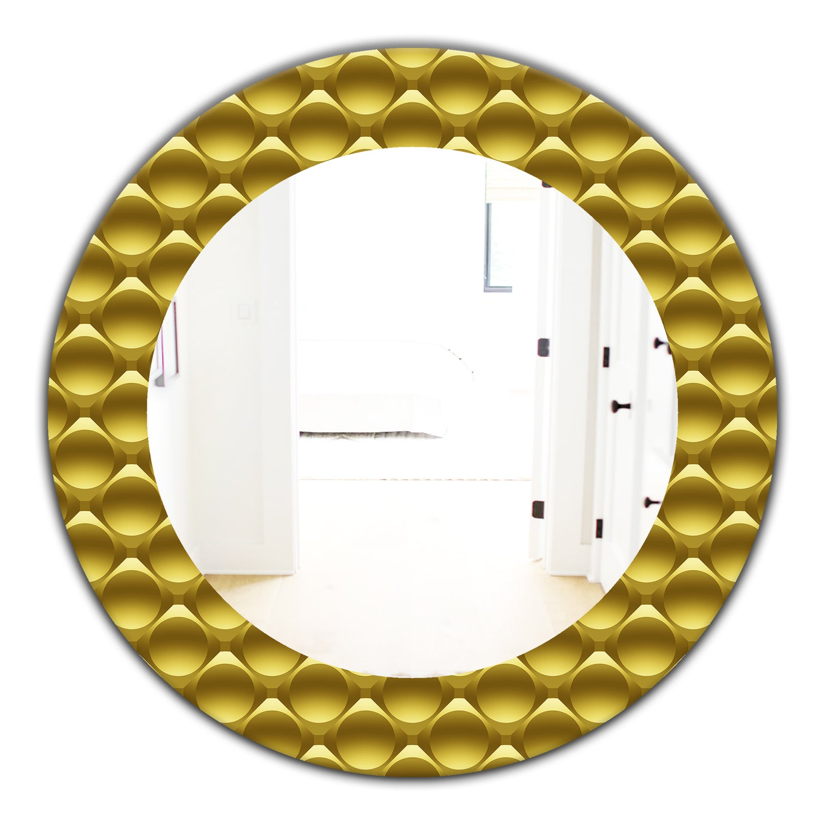 Yellow Moods 20 - Glam Wall Mirror - Oval or Round Wall Mirror