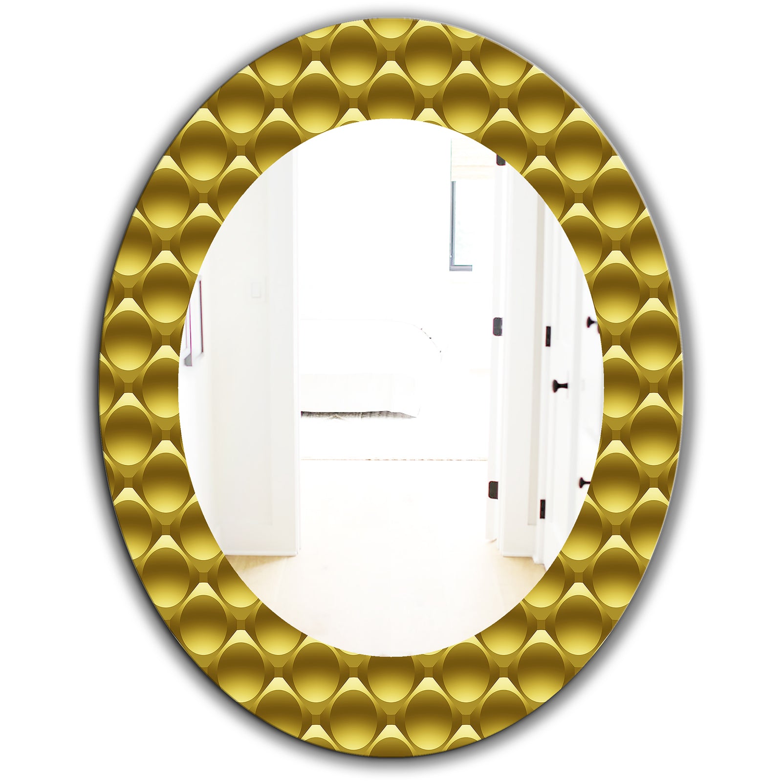 Yellow Moods 20 - Glam Wall Mirror - Oval or Round Wall Mirror