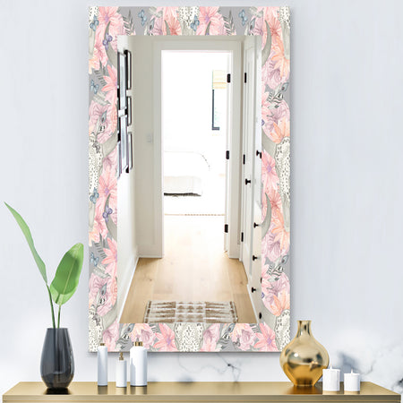 Pink Blossom 25 - Bohemian and Eclectic Mirror - Modern Wall Mirror