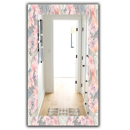 Pink Blossom 25 - Bohemian and Eclectic Mirror - Modern Wall Mirror