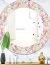 Pink Blossom 25 - Bohemian and Eclectic Mirror - Oval or Round Wall Mirror