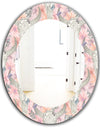 Pink Blossom 25 - Bohemian and Eclectic Mirror - Oval or Round Wall Mirror