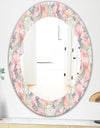 Pink Blossom 25 - Bohemian and Eclectic Mirror - Oval or Round Wall Mirror