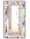 Multicolor Floral Pattern - Mid-Century Mirror - Wall Mirror