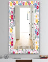 Multicolor Floral Pattern - Mid-Century Mirror - Wall Mirror