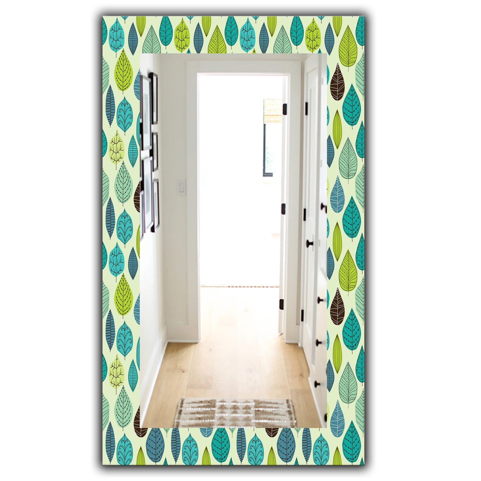 Texture With Leaf - Mid-Century Mirror - Wall Mirror