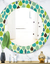 Texture With Leaf - Mid-Century Mirror - Oval or Round Wall Mirror