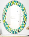 Texture With Leaf - Mid-Century Mirror - Oval or Round Wall Mirror