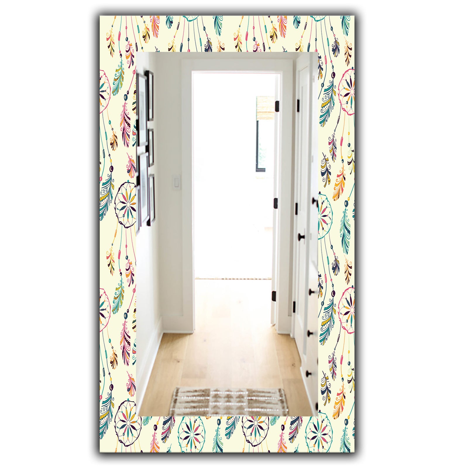 Feathers 25 - Bohemian and Eclectic Mirror - Vanity Mirror