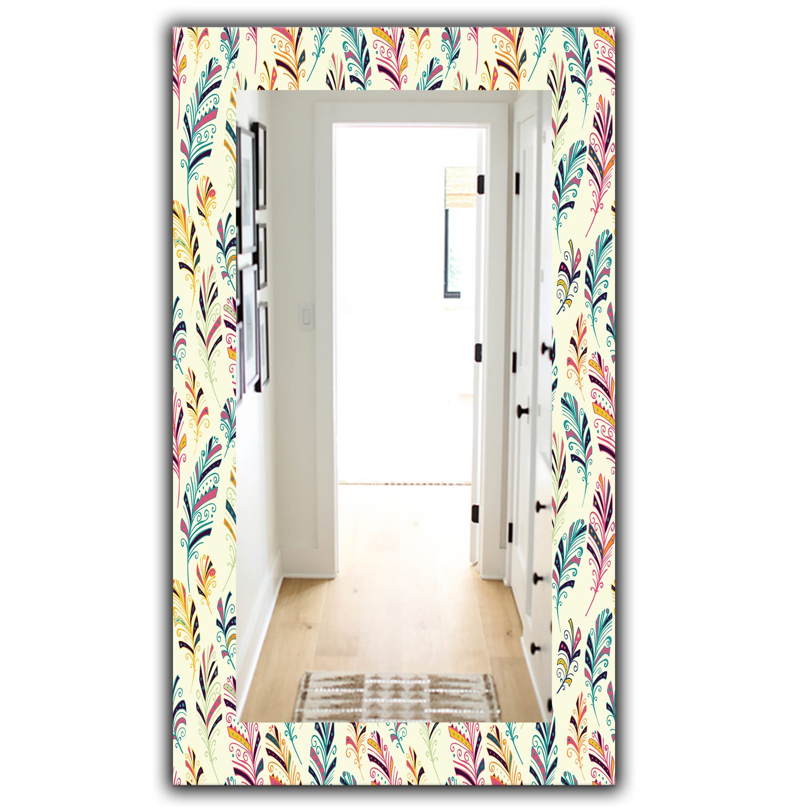 Feathers 26 - Bohemian and Eclectic Mirror - Vanity Mirror