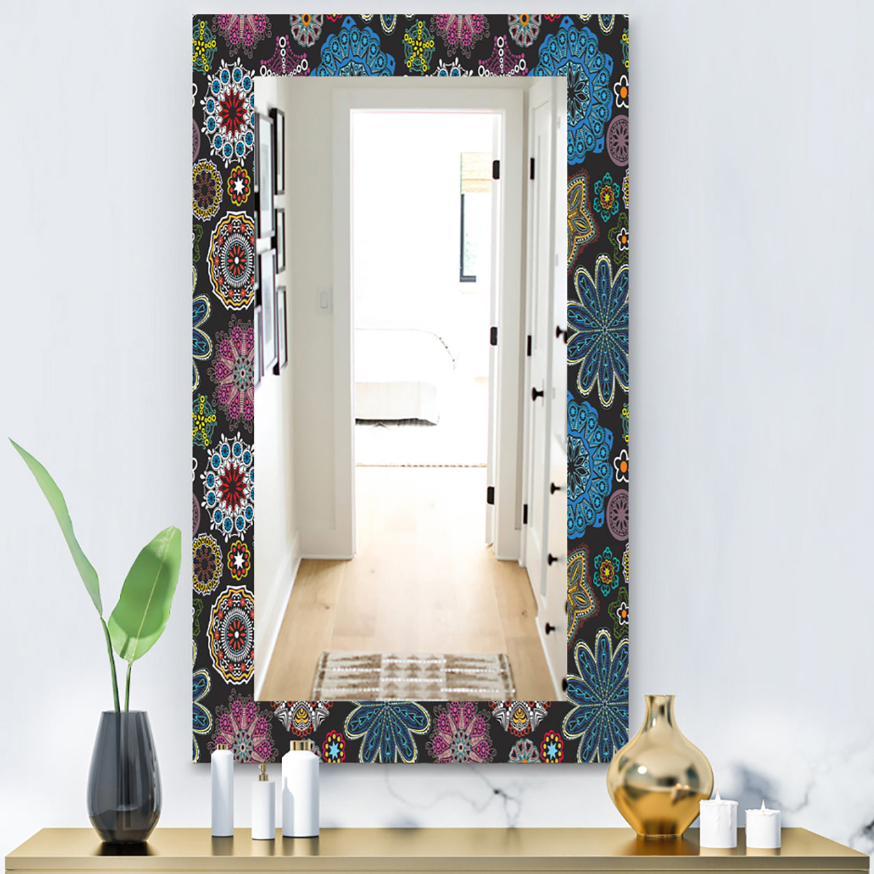 Ornate Floral Texture - Bohemian and Eclectic Mirror - Vanity Mirror