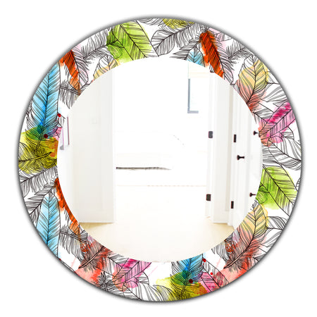 Tropical Mood Bright 6 - Bohemian and Eclectic Mirror - Oval or Round Wall Mirror