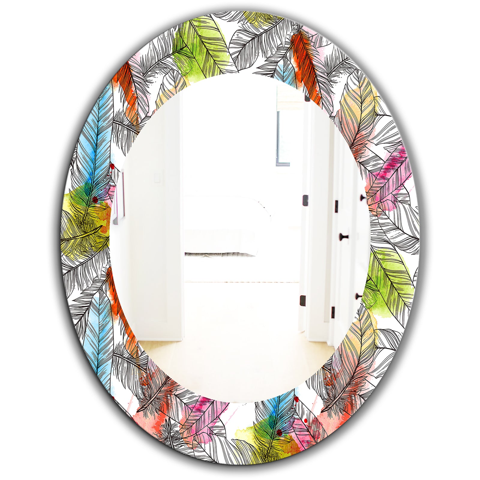 Tropical Mood Bright 6 - Bohemian and Eclectic Mirror - Oval or Round Wall Mirror