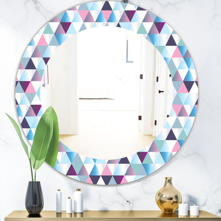 Triangular Colourfields 13 - Modern Mirror - Oval or Round Wall Mirror
