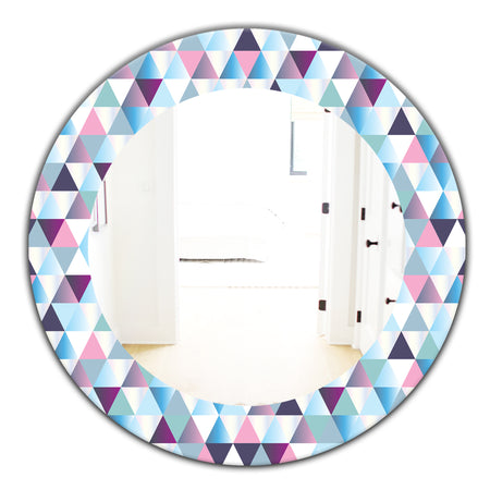 Triangular Colourfields 13 - Modern Mirror - Oval or Round Wall Mirror