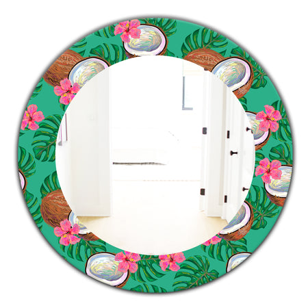Tropical Mood Foliage 21 - Bohemian and Eclectic Mirror - Oval or Round Wall Mirror