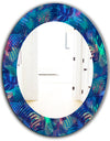 Tropical Mood Blue 7 - Modern Mirror - Oval or Round Wall Mirror