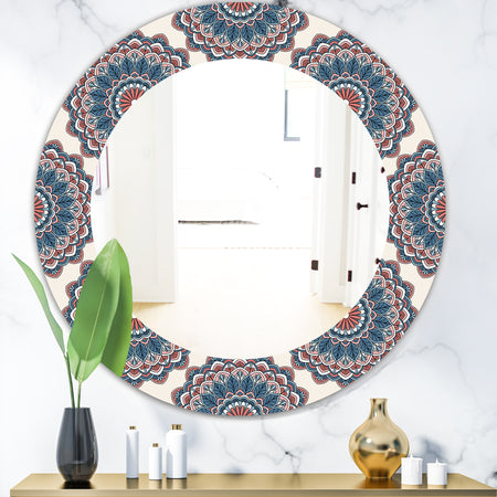 Oriental Pattern - Bohemian and Eclectic Mirror - Oval or Round Wall Mirror