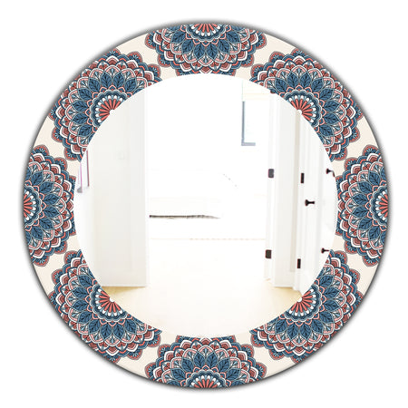 Oriental Pattern - Bohemian and Eclectic Mirror - Oval or Round Wall Mirror