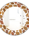 Pine Cones Pattern - Bohemian and Eclectic Mirror - Oval or Round Wall Mirror