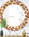 Pine Cones Pattern - Bohemian and Eclectic Mirror - Oval or Round Wall Mirror