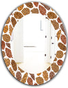 Pine Cones Pattern - Bohemian and Eclectic Mirror - Oval or Round Wall Mirror