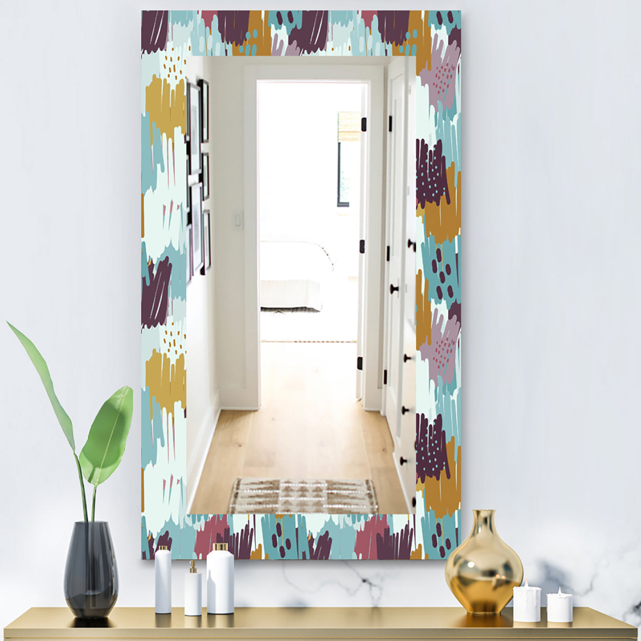 Pattern Witch Sketch Texture - Modern Mirror - Wall Mirror