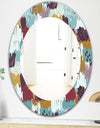 Pattern Witch Sketch Texture - Modern Mirror - Oval or Round Wall Mirror