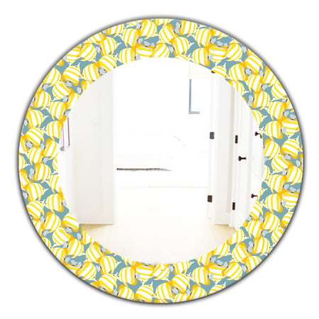 Yellow Moods 21 - Traditional Mirror - Oval or Round Wall Mirror