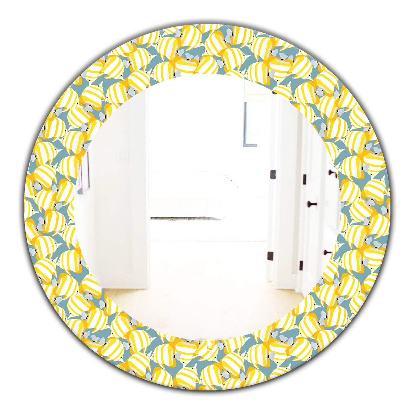 Yellow Moods 21 - Traditional Mirror - Oval or Round Wall Mirror