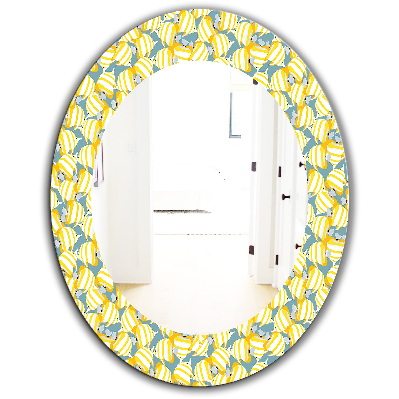 Yellow Moods 21 - Traditional Mirror - Oval or Round Wall Mirror