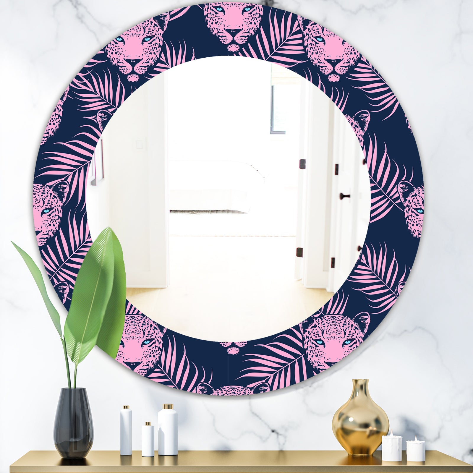 Leopard 2 - Bohemian and Eclectic Mirror - Oval or Round Wall Mirror