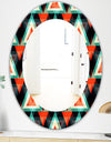 Colored Polygons - Modern Mirror - Oval or Round Wall Mirror