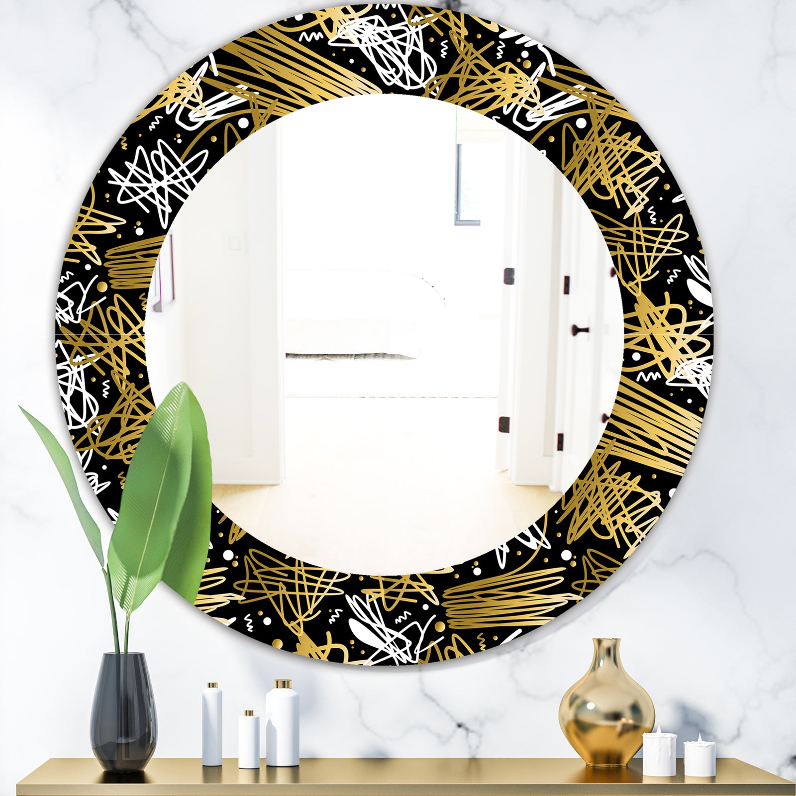 Obsidian Impressions 5 - Modern Mirror - Oval or Round Wall Mirror
